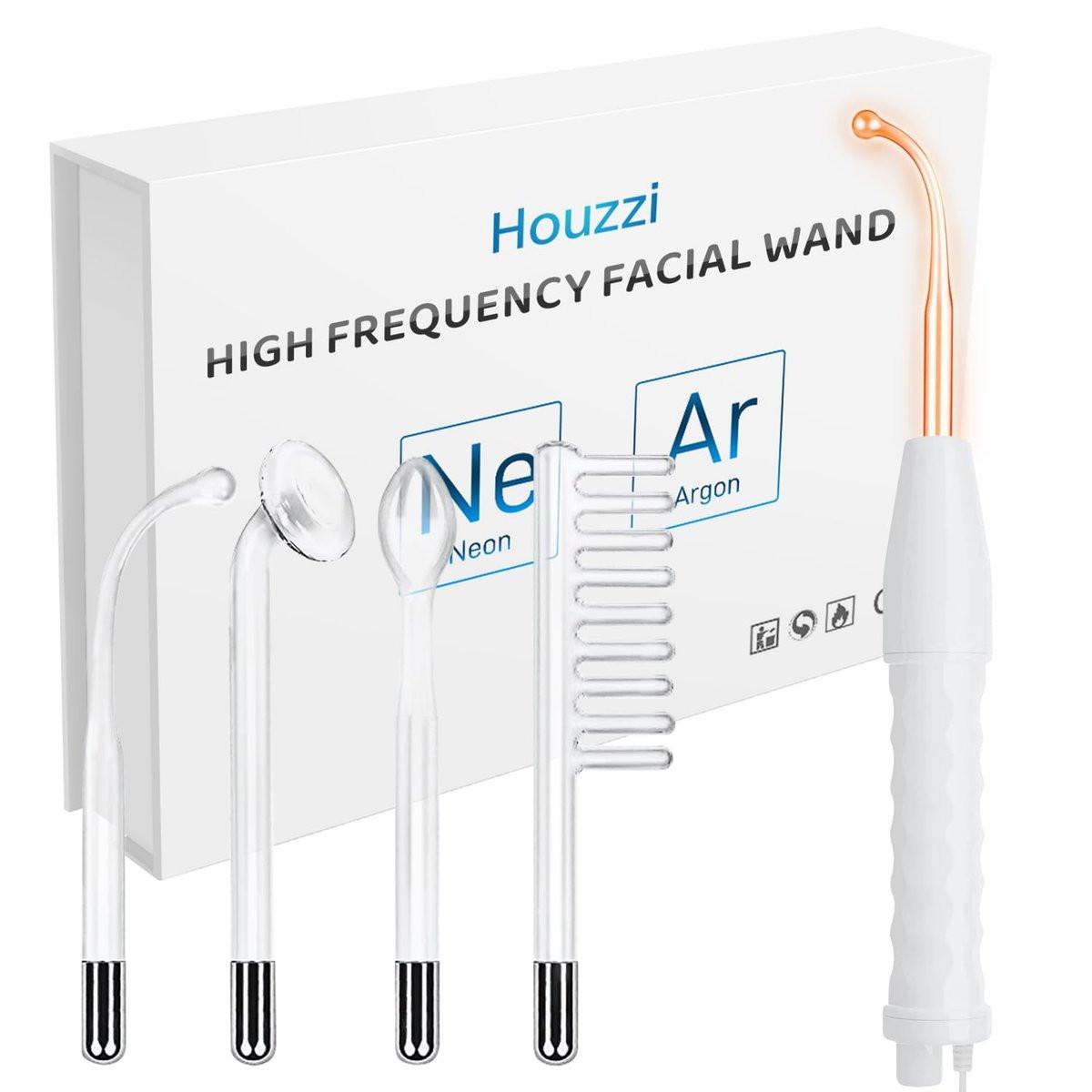 Hochfrequenz-Wand, tragbares Gesichtsgerät mit 4 verschiedenen Röhren – Anti-Aging Hautpflege