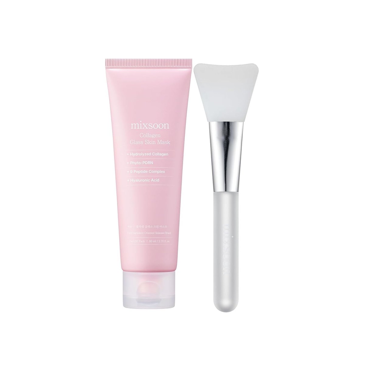 mixsoon Collagen Glass Skin Mask – Hydratisierende und festigende Collagen Peeling-Maske mit niedermolekularem Kollagen für strahlend glatte Haut, 80 ml / 2,71 fl.oz. Koreanische Glass Skin Pflege