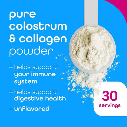 Zena Nutrition Reines Rinderkolostrum & Kollagenpulver – Für Darmgesundheit, Immunsystem, Verdauung, Haare, Haut & Nägel – Ungesüßt, Gluten- & Zuckerfrei, 30 Portionen