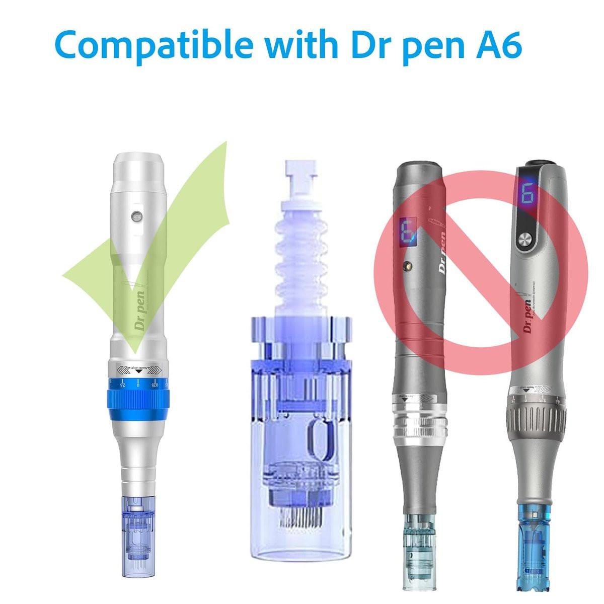 Microneedling Pen Kartuschen für Dr Pen A6, einfache Anwendung zu Hause (24 Nadeln, 10 Stück)