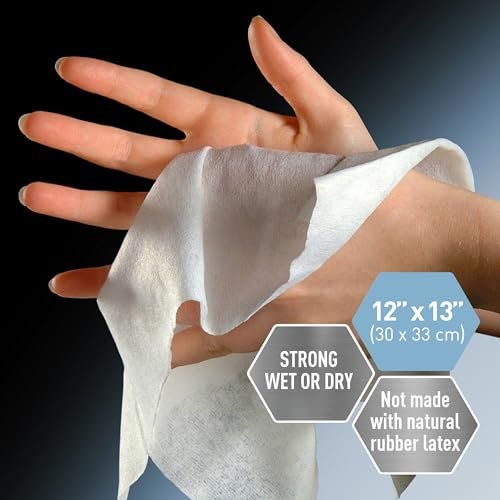 MED PRIDE Premium Spunlace Tücher, 90 Stück, 12" x 13", Ultra weich & strapazierfähig, Einweg-Mehrzwecktücher, fusselfrei, latexfrei, dehnbar & saugfähig