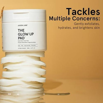 THE GLOW UP Centella AHA PHA Niacinamide Aufhellendes Gesichtswasser-Pads für Männer & Frauen - 60 Bambus-Pads