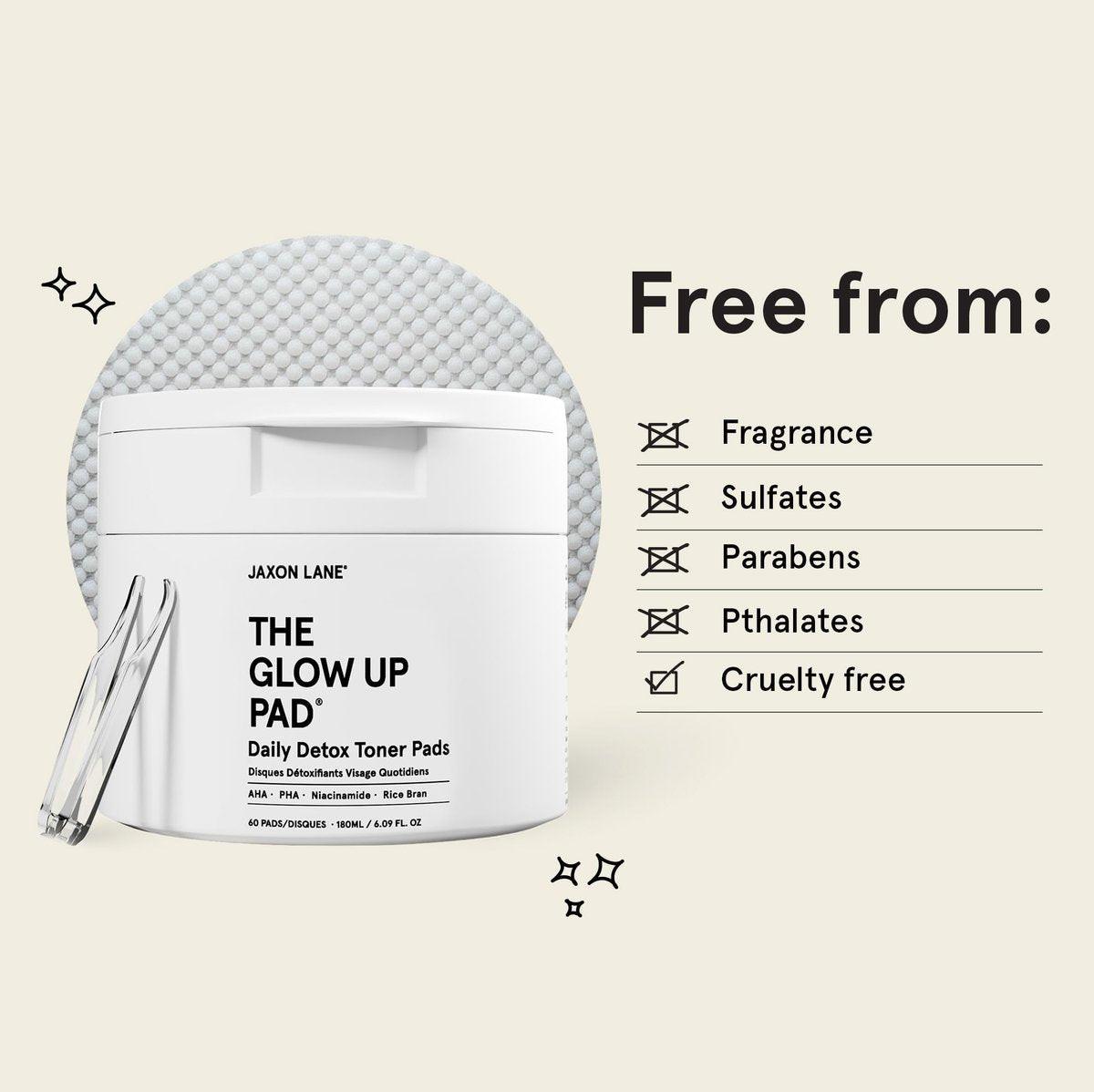 THE GLOW UP Centella AHA PHA Niacinamide Aufhellendes Gesichtswasser-Pads für Männer & Frauen - 60 Bambus-Pads