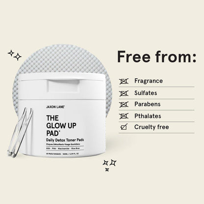 THE GLOW UP Centella AHA PHA Niacinamide Aufhellendes Gesichtswasser-Pads für Männer & Frauen - 60 Bambus-Pads