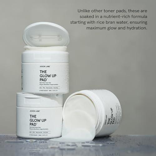 THE GLOW UP Centella AHA PHA Niacinamide Aufhellendes Gesichtswasser-Pads für Männer & Frauen - 60 Bambus-Pads