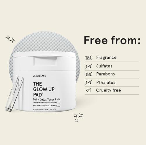 THE GLOW UP Centella AHA PHA Niacinamide Aufhellendes Gesichtswasser-Pads für Männer & Frauen - 60 Bambus-Pads