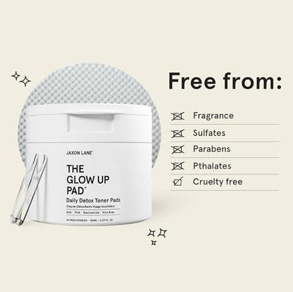 THE GLOW UP Centella AHA PHA Niacinamide Aufhellendes Gesichtswasser-Pads für Männer & Frauen - 60 Bambus-Pads