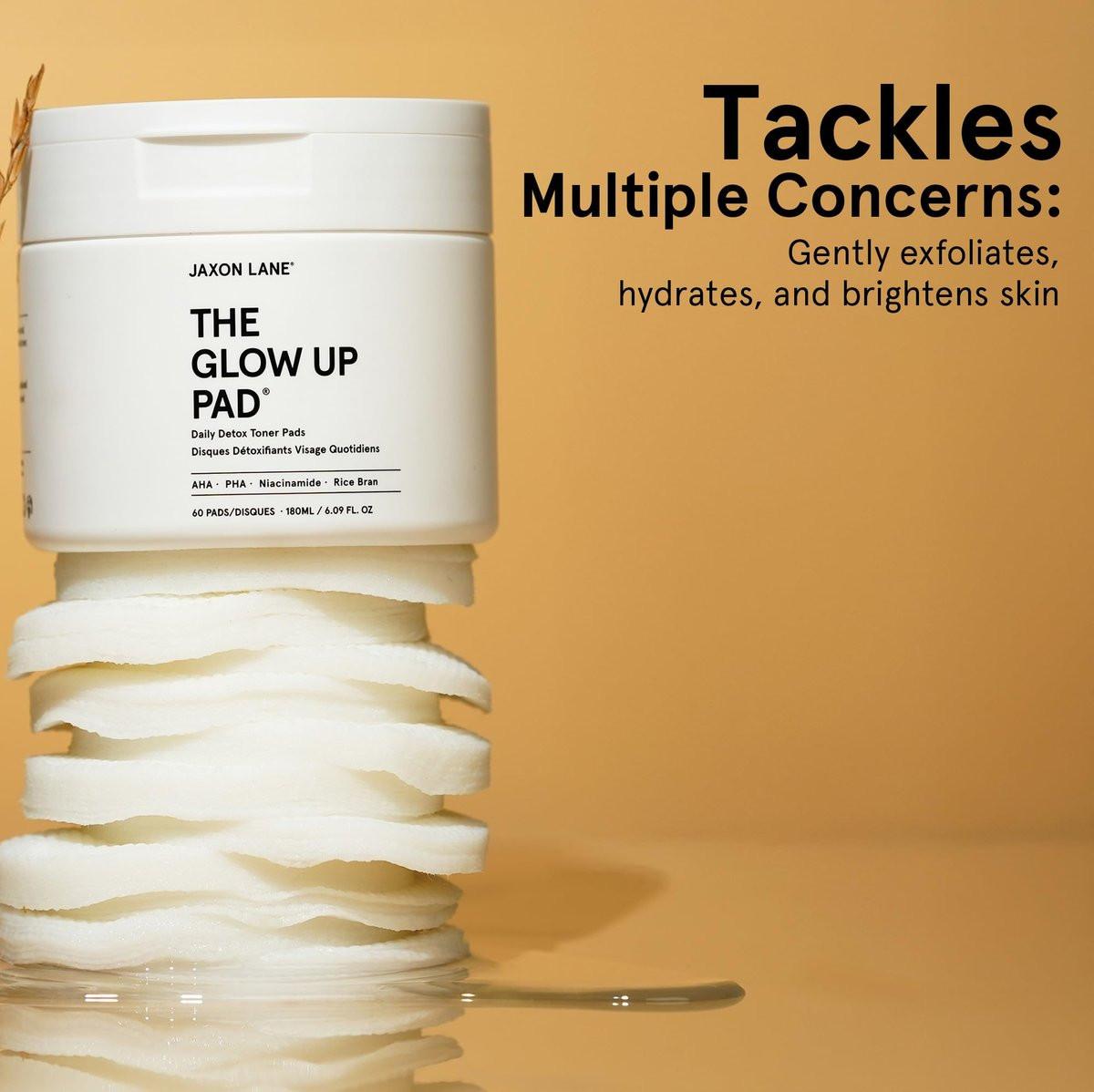 THE GLOW UP Centella AHA PHA Niacinamide Aufhellendes Gesichtswasser-Pads für Männer & Frauen - 60 Bambus-Pads