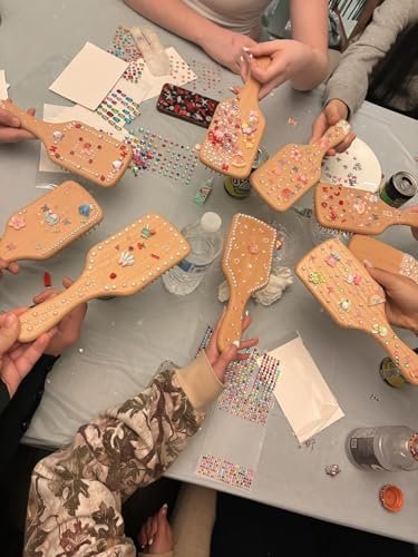 Haarbürste aus Naturholz mit runden Borsten – Für dickes, lockiges, feines, langes, kurzes, nasses oder trockenes Haar – Glanz und Geschmeidigkeit – Paddle-Bürste für Damen, Herren und Kinder