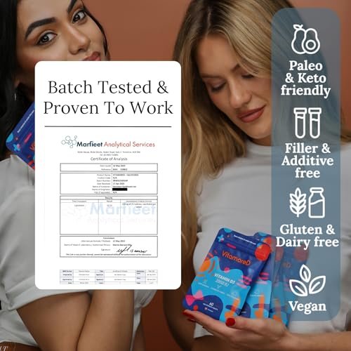 VitamoreD Vitamin D Calcifediol 10 mcg | Leicht zu schluckende Tabletten | Zwei täglich | 30-Tage-Vorrat | 60 Tabletten