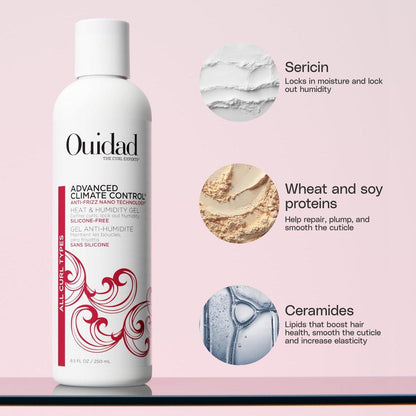 Ouidad Advanced Climate Control Heat & Humidity Styling Kit – Anti-Frizz Lock-in Feuchtigkeit & Blockiert Luftfeuchtigkeit – Flexibler, langanhaltender Halt – Ohne Parabene & Sulfate