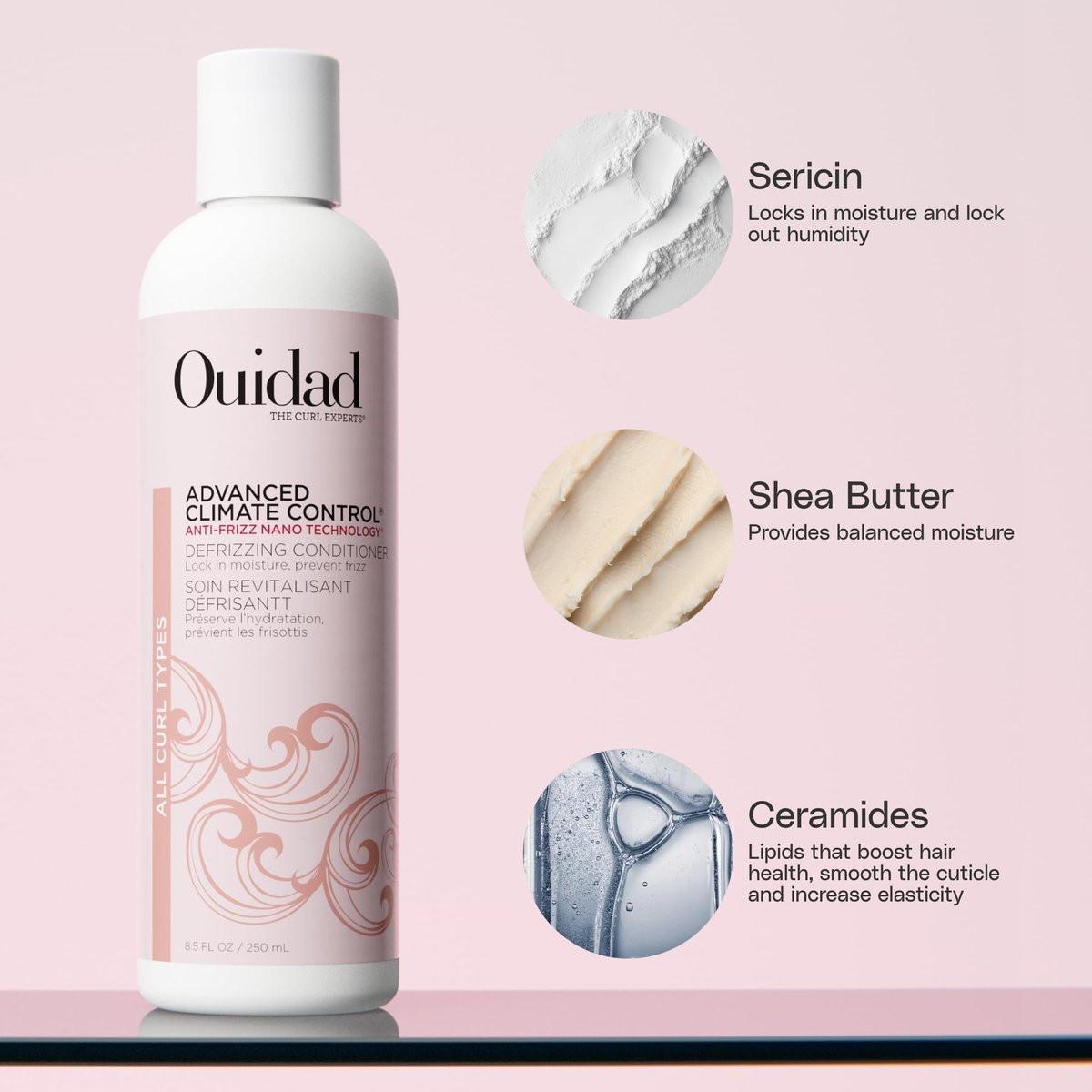 Ouidad Advanced Climate Control Heat & Humidity Styling Kit – Anti-Frizz Lock-in Feuchtigkeit & Blockiert Luftfeuchtigkeit – Flexibler, langanhaltender Halt – Ohne Parabene & Sulfate