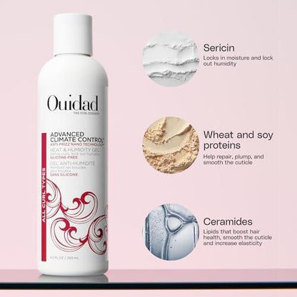 Ouidad Advanced Climate Control Heat & Humidity Styling Kit – Anti-Frizz Lock-in Feuchtigkeit & Blockiert Luftfeuchtigkeit – Flexibler, langanhaltender Halt – Ohne Parabene & Sulfate