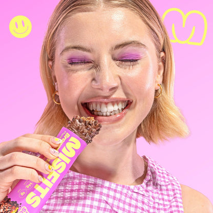 Misfits Vegan Protein Riegel - Schokoladiger Brownie-Teig | 14g Protein, 1g Zucker, pflanzlich, Low Carb, Non-GMO, glutenfrei | 12er Pack