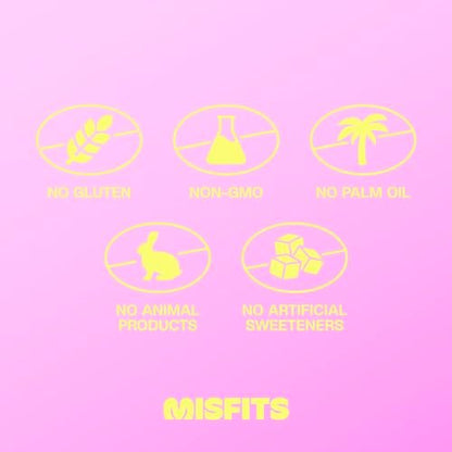 Misfits Vegan Protein Riegel - Schokoladiger Brownie-Teig | 14g Protein, 1g Zucker, pflanzlich, Low Carb, Non-GMO, glutenfrei | 12er Pack