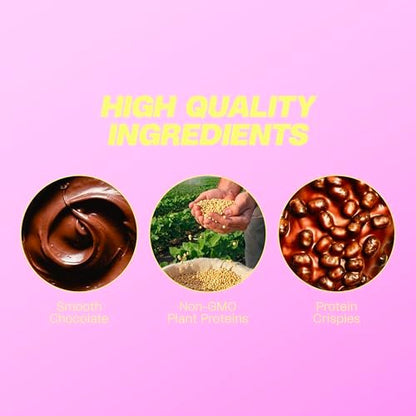 Misfits Vegan Protein Riegel - Schokoladiger Brownie-Teig | 14g Protein, 1g Zucker, pflanzlich, Low Carb, Non-GMO, glutenfrei | 12er Pack