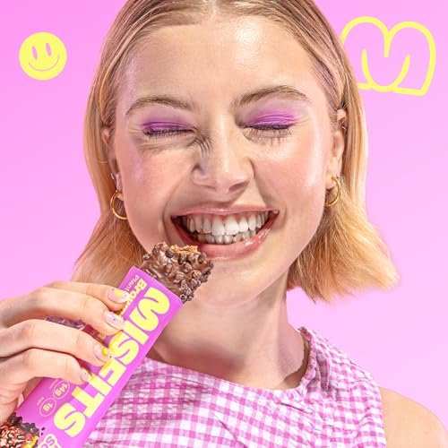 Misfits Vegan Protein Riegel - Schokoladiger Brownie-Teig | 14g Protein, 1g Zucker, pflanzlich, Low Carb, Non-GMO, glutenfrei | 12er Pack