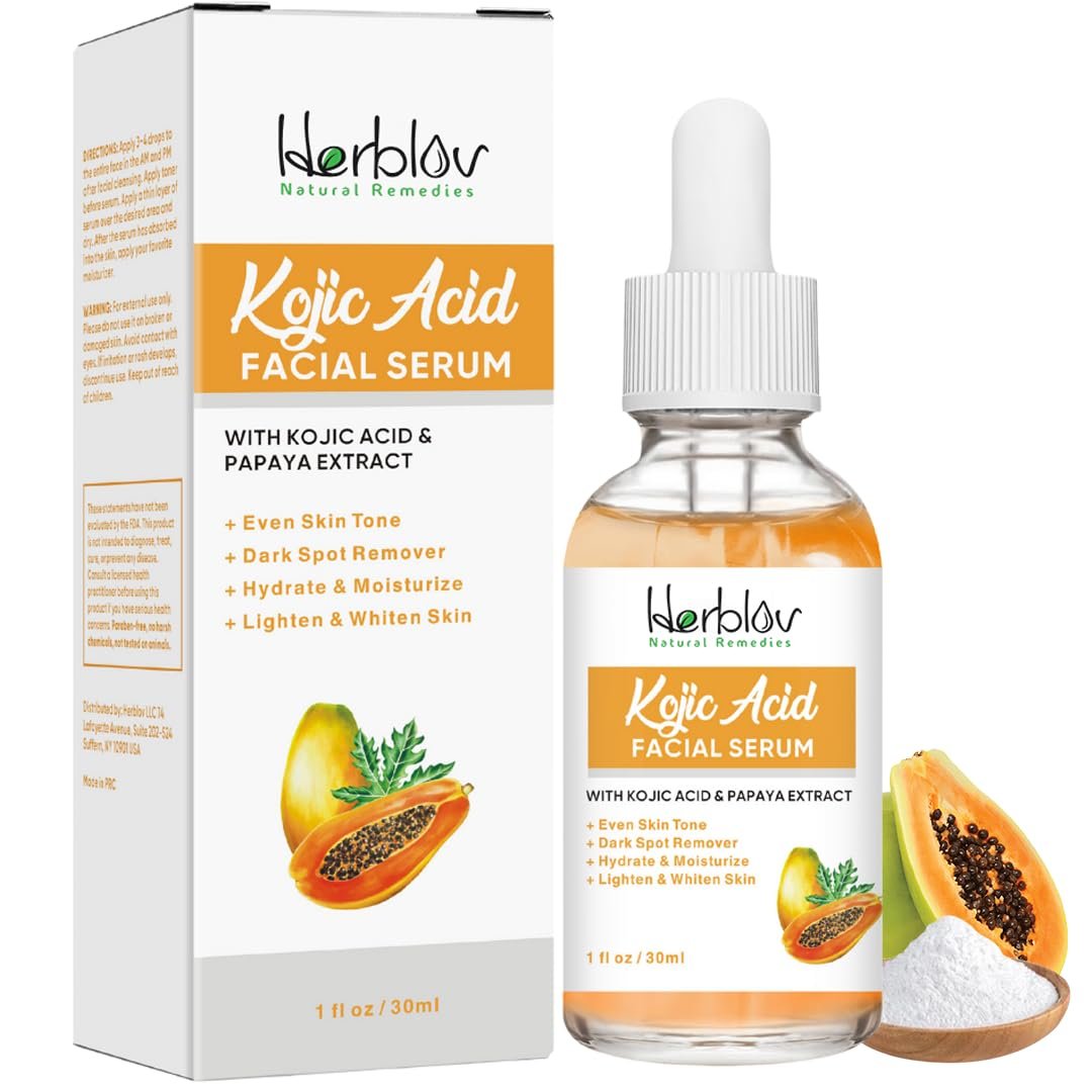Kojic Acid Serum – Dunkle Flecken Entferner für Gesicht & Körper – Hautaufhellend bei Hyperpigmentierung, Verfärbungen – Gesichtsöl reduziert Akne, Narben & gleicht den Teint aus – Dunkle Flecken korrigierendes Glow Serum