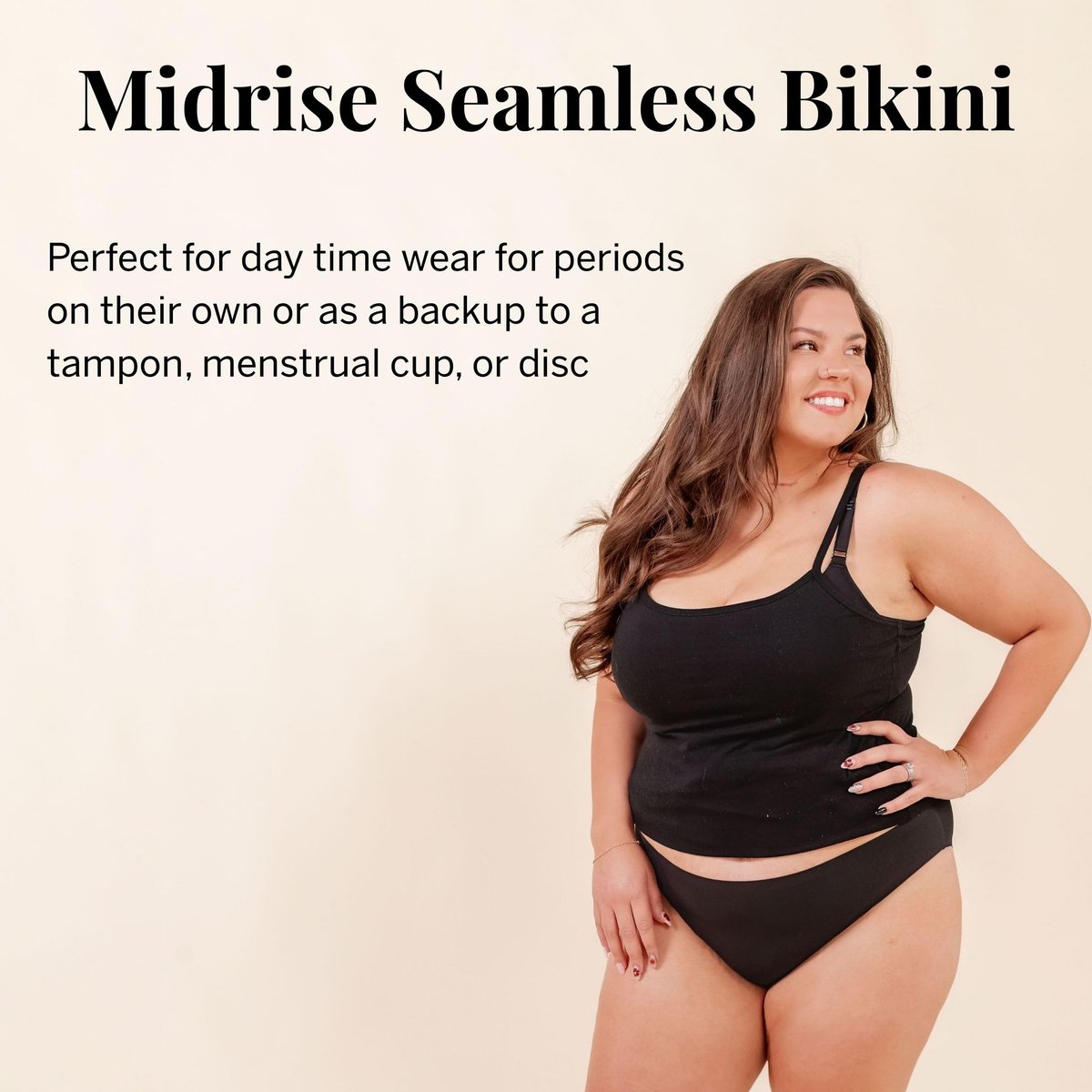Pixie Bio-Baumwollzwickel Periodenunterwäsche – Auslaufsichere Damenhose mit BloatFit™ Technologie – Platz 1 für ultimative Weichheit (Schwarz, Large)