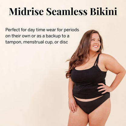 Pixie Bio-Baumwollzwickel Periodenunterwäsche – Auslaufsichere Damenhose mit BloatFit™ Technologie – Platz 1 für ultimative Weichheit (Schwarz, Large)