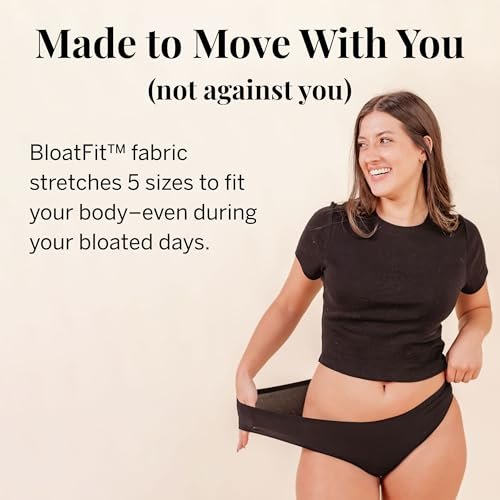 Pixie Bio-Baumwoll-Slip mit Gusset – Auslaufsichere Periodenunterwäsche mit BloatFit™ Technologie – Ultraweich, Schwarz