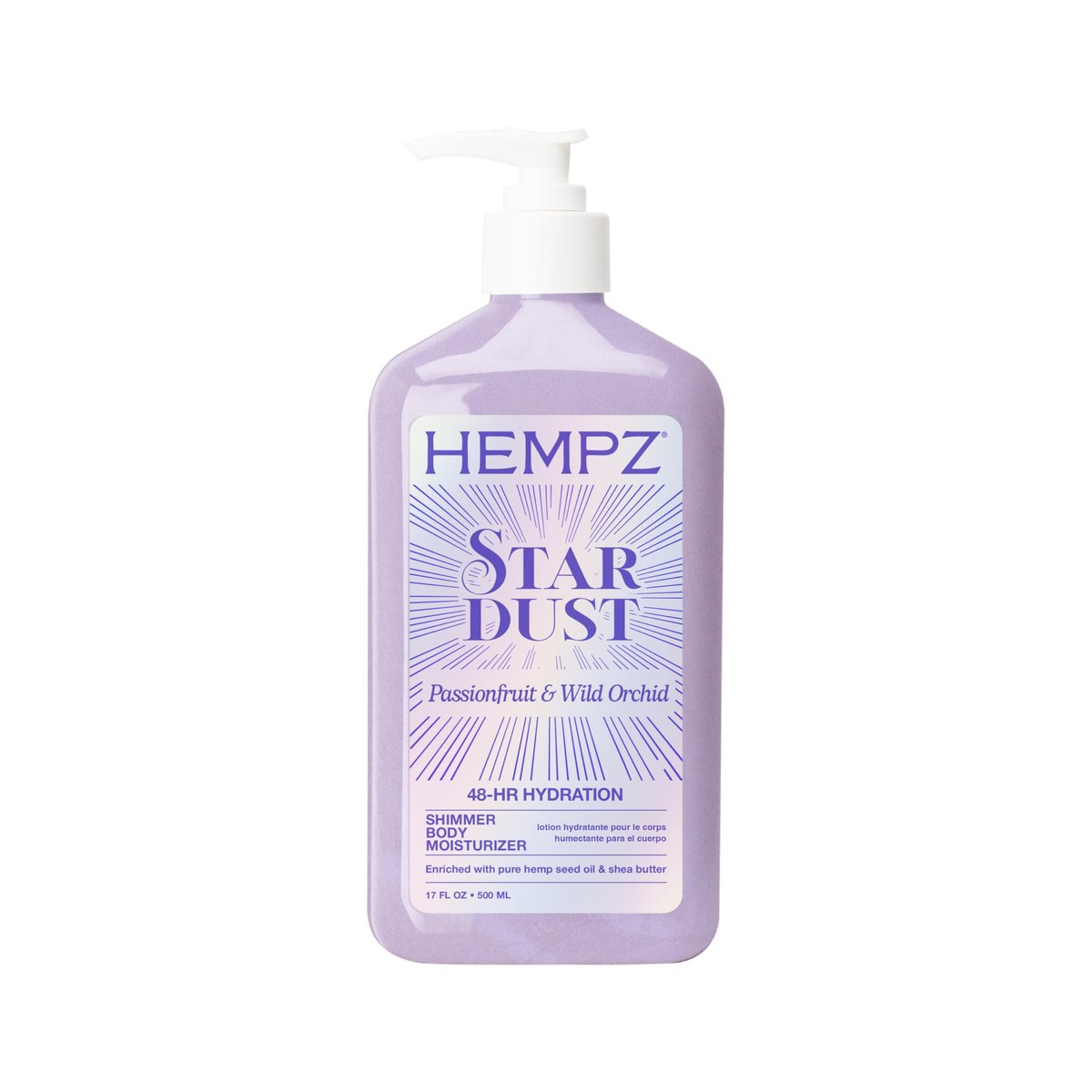 Hempz Star Dust Body Lotion – Irideszierender Glanzschimmer mit Passionsfrucht & Wildorchidee, feuchtigkeitsspendende & nährende Körperlotion, 17 oz