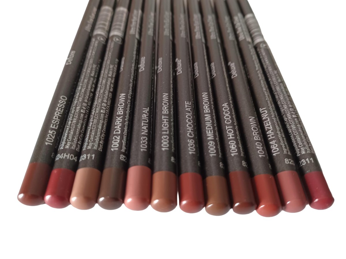 12-teiliges Ultra-Fine Lippen- und Augenbrauenstift Set in Braun