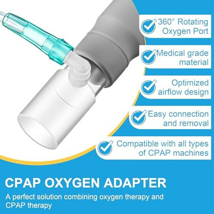 Qiyaz 4er-Pack Sauerstoffanreicherungsadapter, Sauerstoffadapter-Anreicherungsanschluss für CPAP-Schläuche, medizinischer Universal-CPAP-Schlauchverbinder kompatibel mit beheizten und unbeheizten Schläuchen