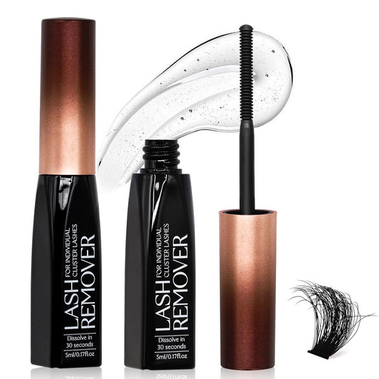 Pretty memory Wimpernkleber Entferner für Cluster & Einzelwimpern – 5ml sanfter Flüssigentferner, Spiralförmige Bürste für präzise Wurzelanwendung, schnelles Auflösen des Bonds in Sekunden, nur für die Anwendung zu Hause