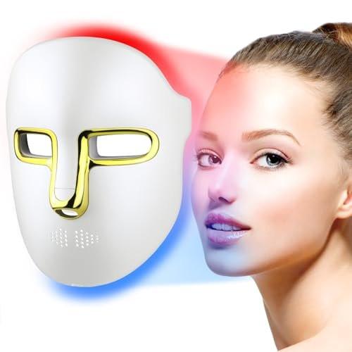 HSA FSA Rote-Licht-Therapie-Gesichtsmaske – LED-Gesichtsmaske mit rotem, blauem und Infrarotlicht – Anti-Aging und Hautunreinheiten