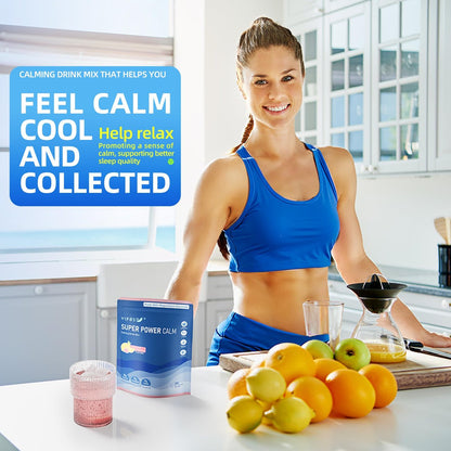 VIFSSG Super Power Calming Pulvergetränk, Himbeer-Zitronen-Geschmack, 30 Portionen, L-Theanin, KSM-66 Ashwagandha, Magnesiumglycinat, Vitamin D3, Zuckerfrei, Non-GMO für Entspannung & Fokus