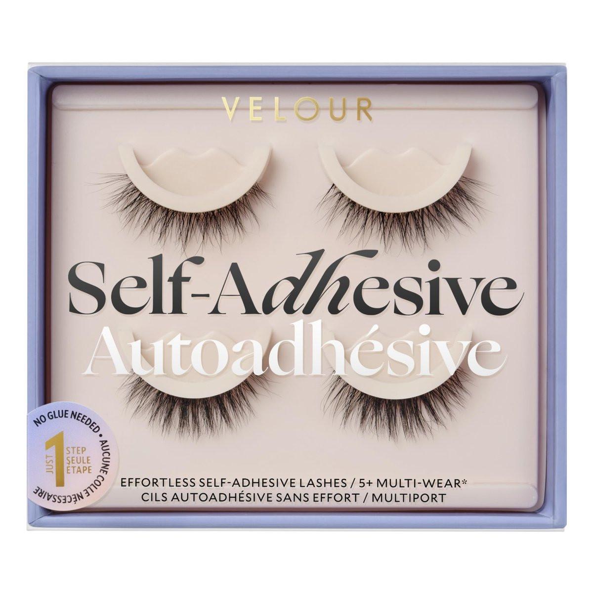 Velour Effortless Selbstklebende Wimpern (2er-Pack), Wiederverwendbare Vorgeklebte Strip Wimpern, Kein Trimmen Nötig, Press-On Wimpern ohne Kleber, Leichte Klebewimpernstreifen