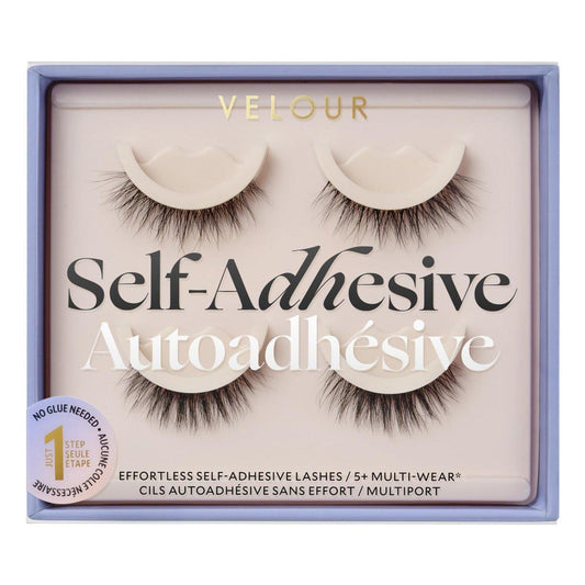 Velour Effortless Selbstklebende Wimpern (2er-Pack), Wiederverwendbare Vorgeklebte Strip Wimpern, Kein Trimmen Nötig, Press-On Wimpern ohne Kleber, Leichte Klebewimpernstreifen