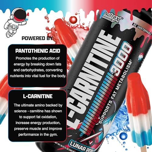 Nutrex Research Liquid Carnitine 3000 | Flüssiges L-Carnitin, stimulanzienfrei, 31 Portionen (Lunar Pop)
