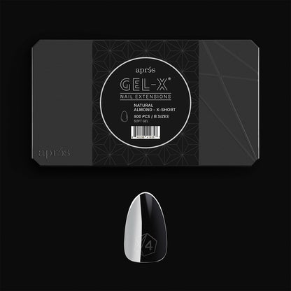 Apres Gel-X® Soft Gel Tip Box | Natürliche Mandelform | 500 Stück Nagelspitzen, 11 Größen 00-9, Premium Qualität (Natürliche Mandelform Extra Kurz)