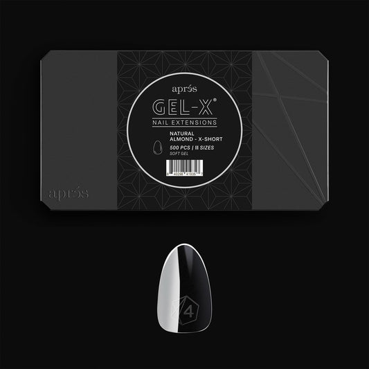 Apres Gel-X® Soft Gel Tip Box | Natürliche Mandelform | 500 Stück Nagelspitzen, 11 Größen 00-9, Premium Qualität (Natürliche Mandelform Extra Kurz)