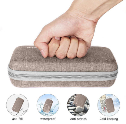 suzamed Insulin Cooler Travel Case, EVA Isolierung Reise-Medizinkoffer mit 2 Kühlpacks für Diabetes-Pflege, Insulin-Pen und anderes Diabetikerzubehör (Braun)