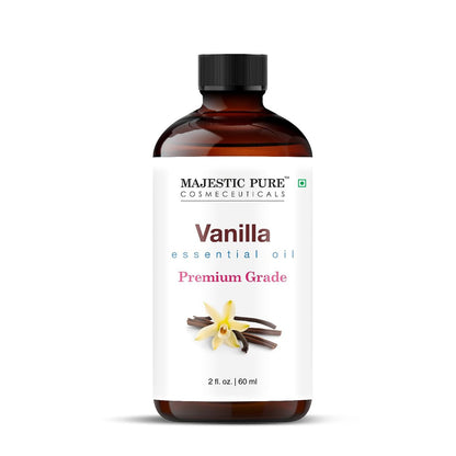 Majestic Pure Vanille Ätherisches Öl mit Glaspipette - 100% rein und natürlich - Ätherische Öle für Diffuser, Aromatherapie, Seifen- und Kerzenherstellung, 60 ml