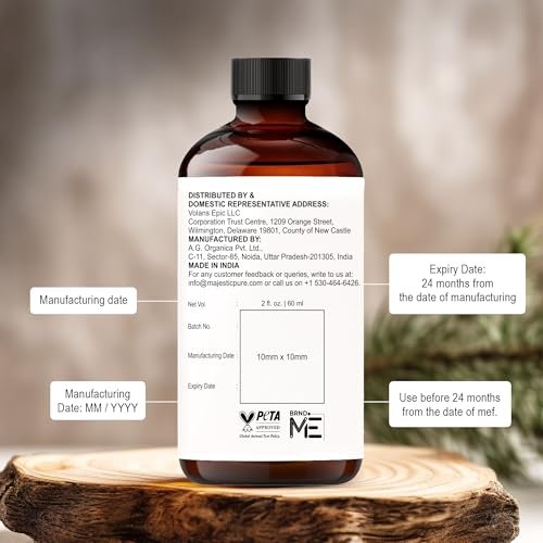 Majestic Pure Vanille Ätherisches Öl mit Glaspipette - 100% rein und natürlich - Ätherische Öle für Diffuser, Aromatherapie, Seifen- und Kerzenherstellung, 60 ml