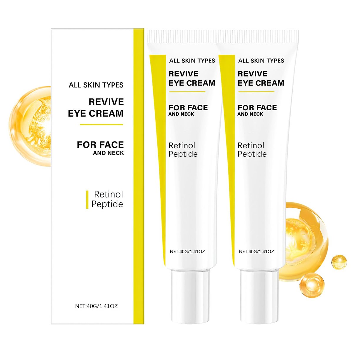 2er-Pack Revive Augencreme mit Retinol & Peptiden – Reduziert Falten, Strafft & Hydratisiert für alle Hauttypen