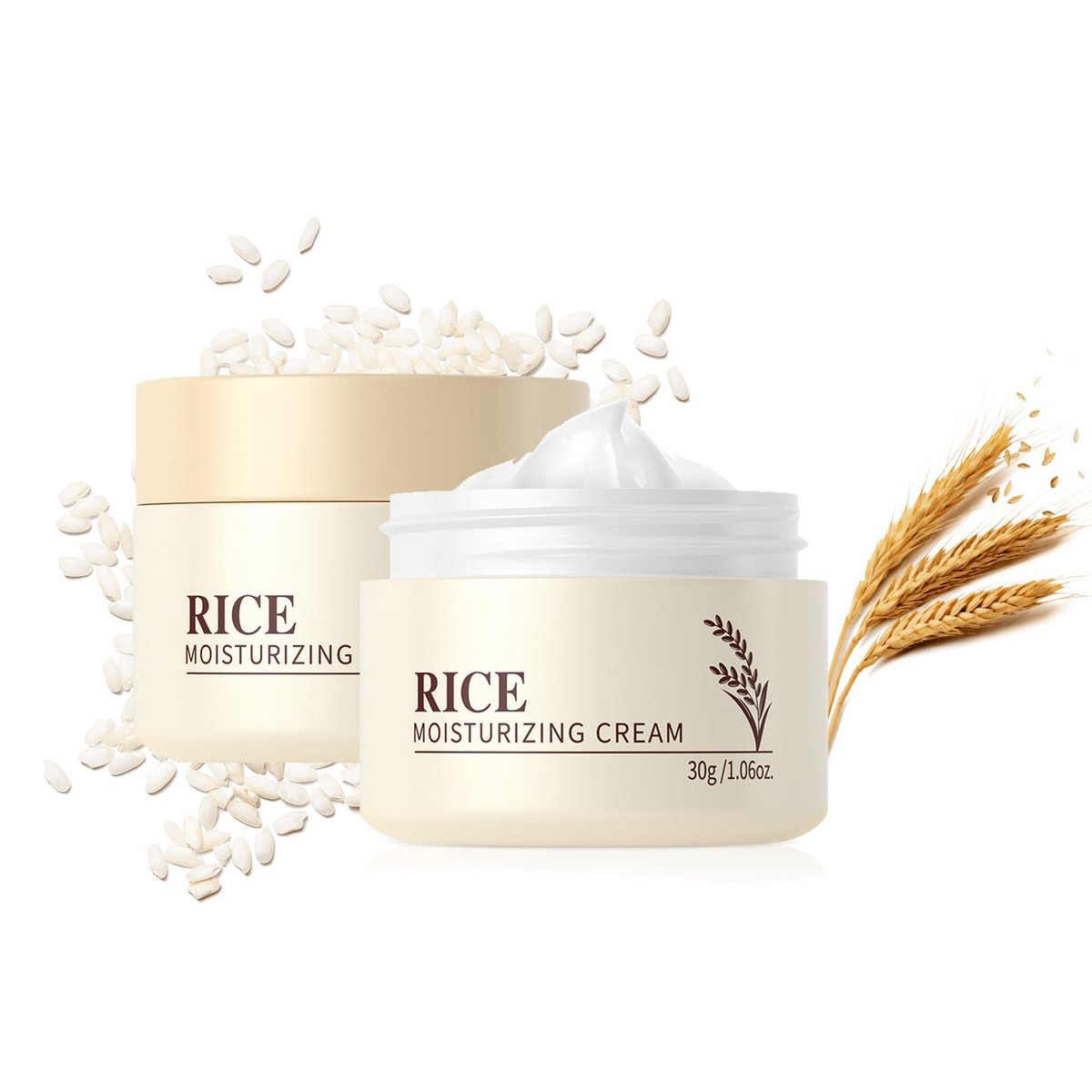 Reis-Feuchtigkeitscreme mit Reisextrakt und Ceramiden | Strafft und festigt die Haut, nährt und beruhigt intensiv, repariert die Hautbarriere – Anti-Aging-Gesichtscreme für alle Hauttypen – 30 ml