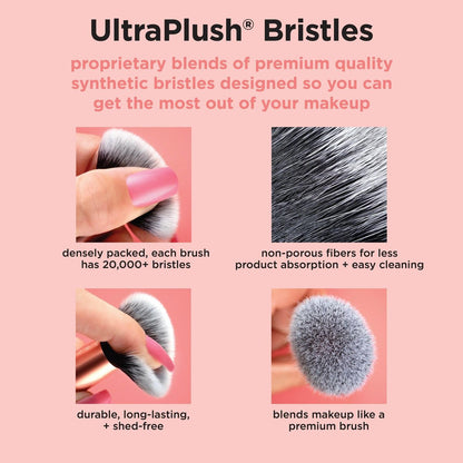 Real Techniques Cherry On Top MesmerEYES Pinsel-Trio – Limited Edition Lidschattenpinsel Set, Vegan & Tierversuchsfrei, Synthetische Borsten