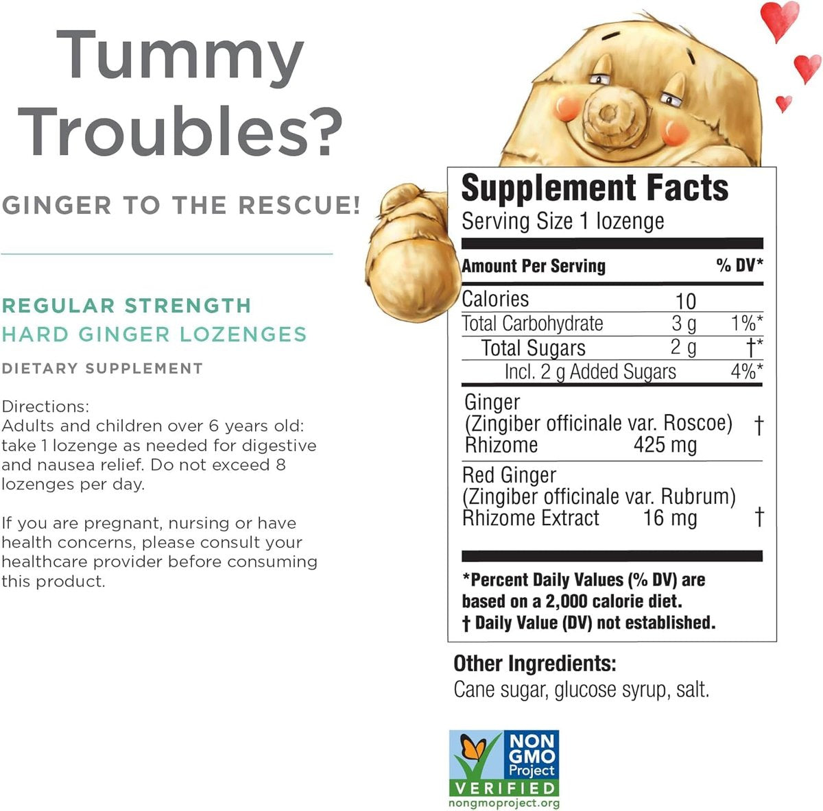 The Ginger People Ginger Rescue Verdauungs-Lutschbonbons (Hart) | Reguläre Stärke - 425mg | Übelkeit, Magenverstimmung, Blähungen & Verdauungsstörungen, 30 Stück (2er-Pack)