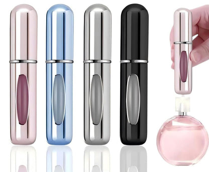 4er-Pack nachfüllbare Parfümzerstäuber 5 ml – Reiseflasche aus Aluminium für Männer & Frauen, ideal für die Hosentasche