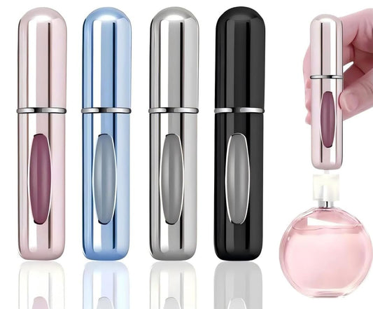 4er-Pack nachfüllbare Parfümzerstäuber 5 ml – Reiseflasche aus Aluminium für Männer & Frauen, ideal für die Hosentasche