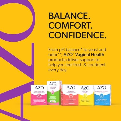 AZO Yeast Plus Dual Homöopathische Hefepilzinfektion Symptomlinderung für Frauen – Vaginaler Juckreiz & Brennen + Geruch & Ausfluss, Intimgesundheit Tabletten, 2er-Pack (60 Stück x2), von der #1 Vaginalgesundheitsmarke!