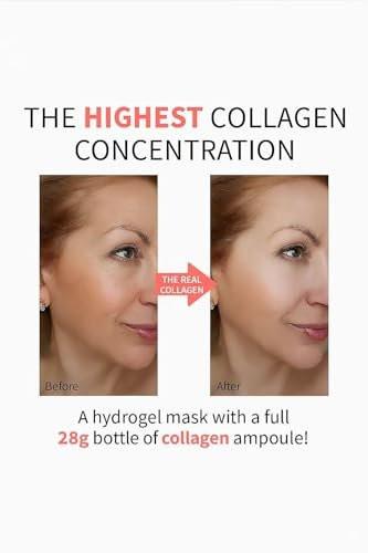 Loseedsoo Deep Collagen Anti-Falten Lifting Gesichtsmaske – 5er Pack, 28g pro Stück – Straffende, aufhellende, feuchtigkeitsspendende Tuchmaske mit 83% niedermolekularem Kollagen für Anti-Aging und Hautstraffung