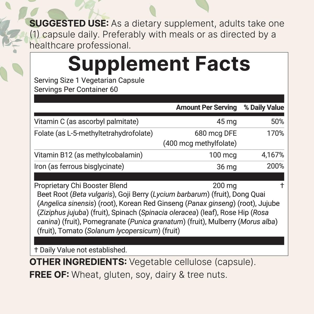 Micro Ingredients Blut-Booster+ Eisenpräparat, 60 vegane Kapseln | 14-in-1 Eisenbisglycinat mit Folat, Vitaminen B, C | Sanfte Formel ohne Nebenwirkungen | Unterstützung für rote Blutkörperchen & Anämie