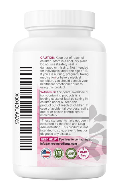 Micro Ingredients Blut-Booster+ Eisenpräparat, 60 vegane Kapseln | 14-in-1 Eisenbisglycinat mit Folat, Vitaminen B, C | Sanfte Formel ohne Nebenwirkungen | Unterstützung für rote Blutkörperchen & Anämie