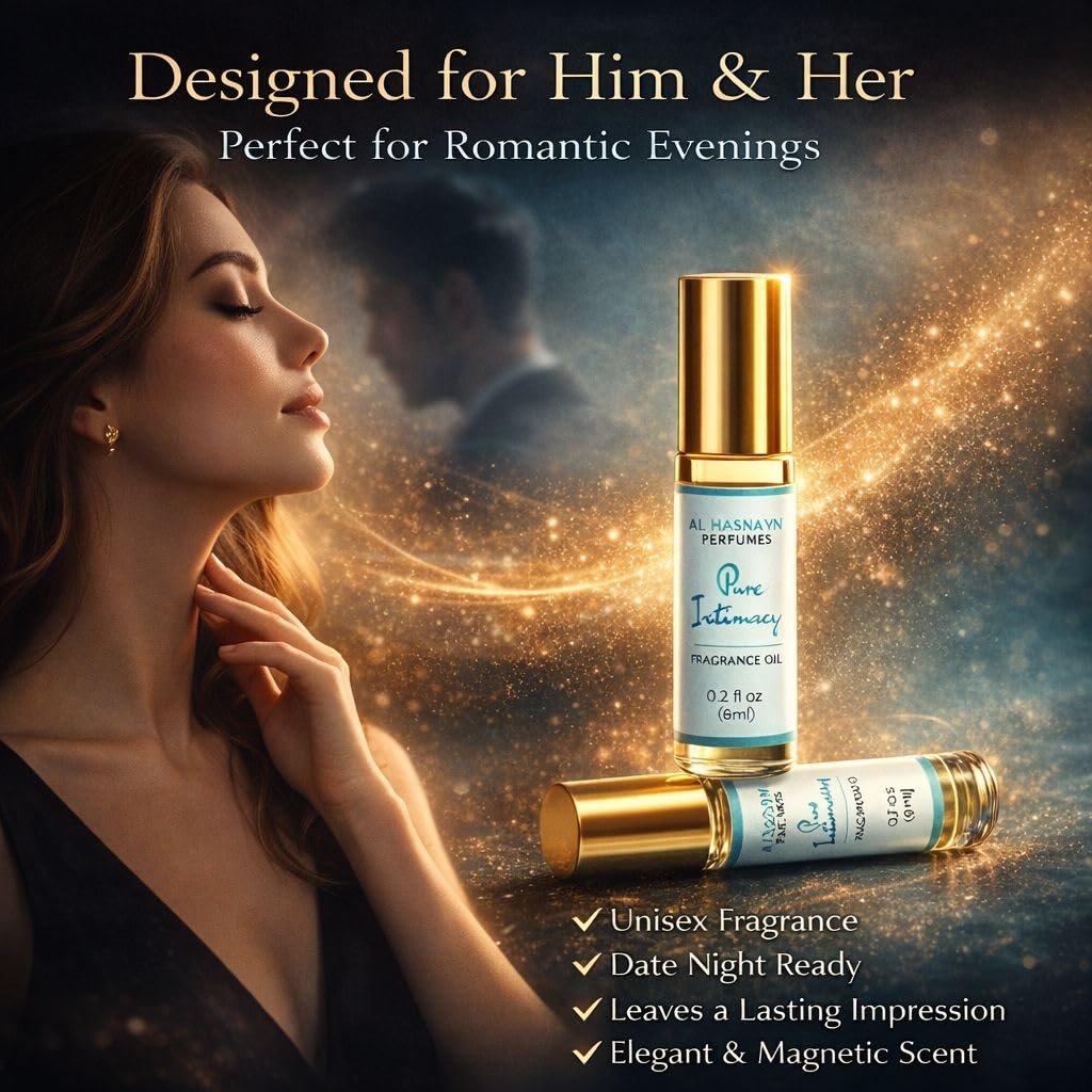 AL-HASNAYN Pure Intimacy Duftöl Roll-On Parfüm 6ML 0,20 fl oz | Alkoholfrei | Lang anhaltend | Geschenk für Männer und Frauen